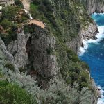A view down cliffs